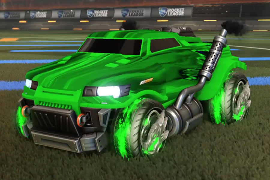 Rocket league Road Hog Forest Green design with Draco,Tidal Stream