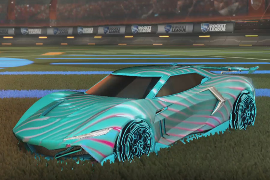 Rocket league Peregrine TT Sky Blue design with HNY: Inverted,Z-Current