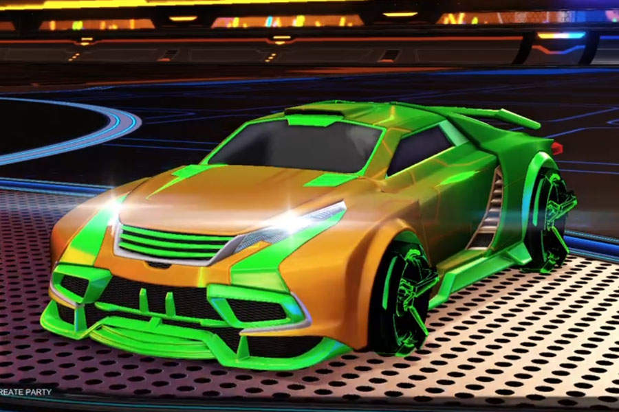 Rocket league Tygris Forest Green design with CNTCT-1: Infinite,Mainframe