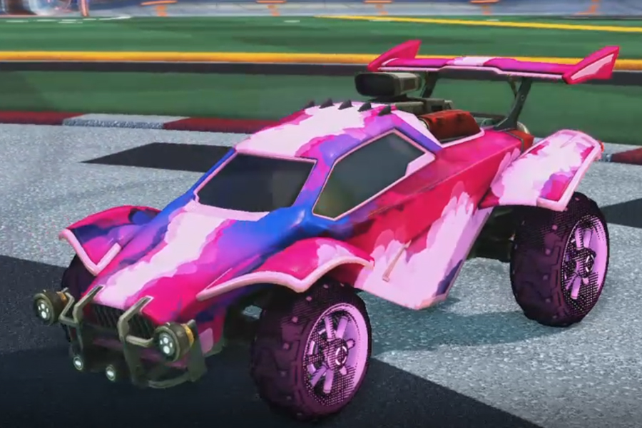 Rocket league Octane Pink design with Traction: Hatch,Smokescreen