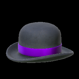 purple bowler hat