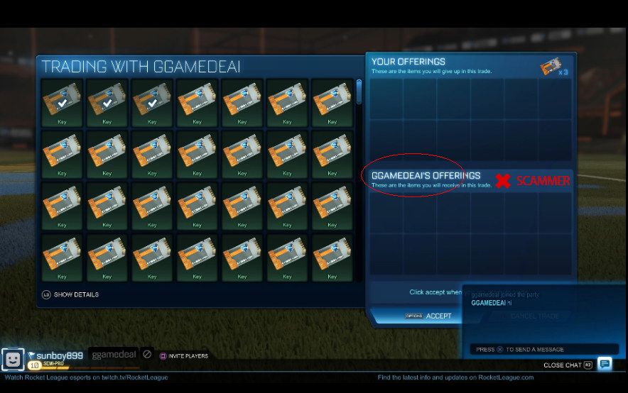 sell and buy rocket league items